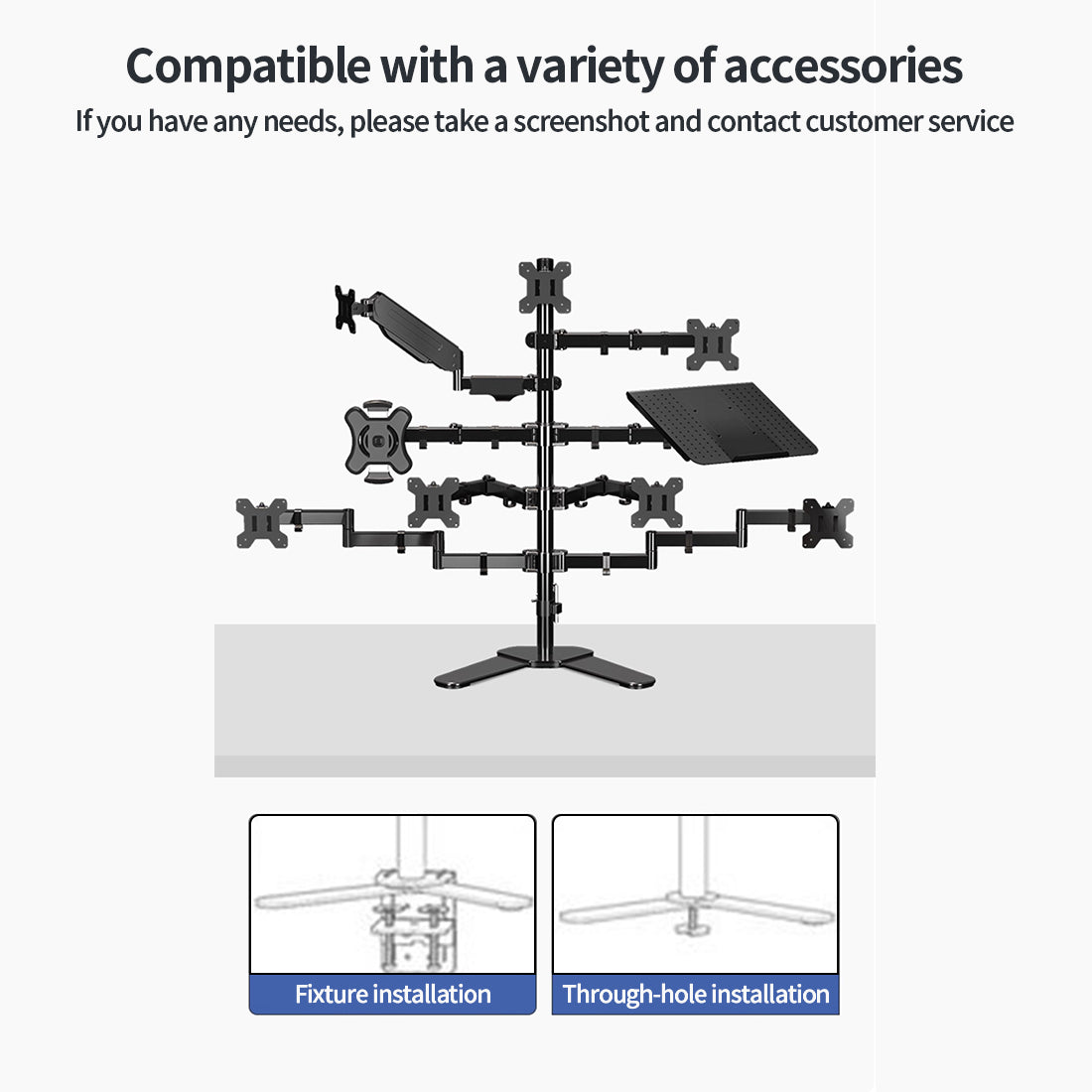 75cm Height Adjustable Desk Mount with V-Shaped Clamp & 35mm VESA-Plate
