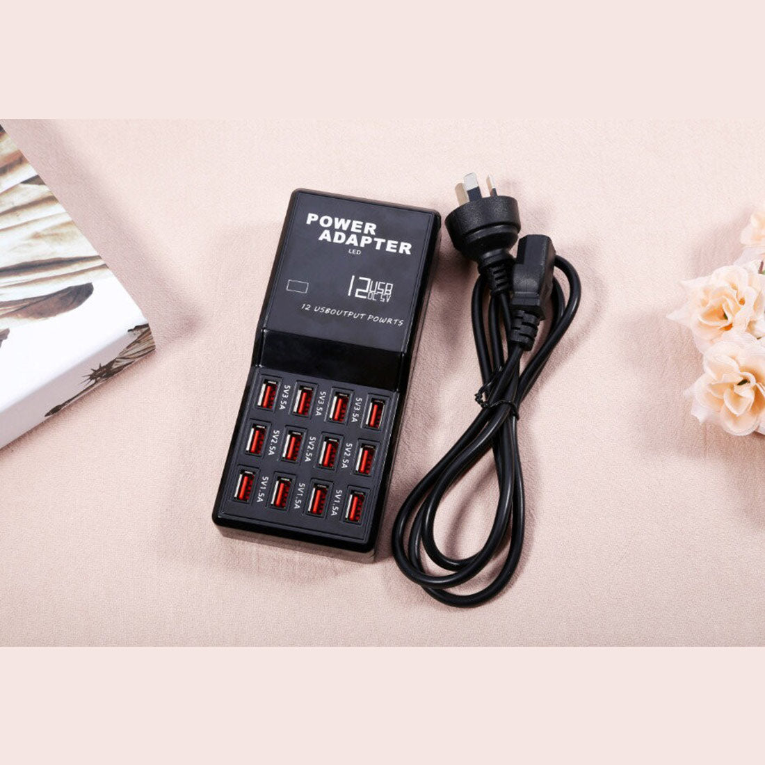 USB 3.0 Extension Cable + 12-Port USB Charging Station