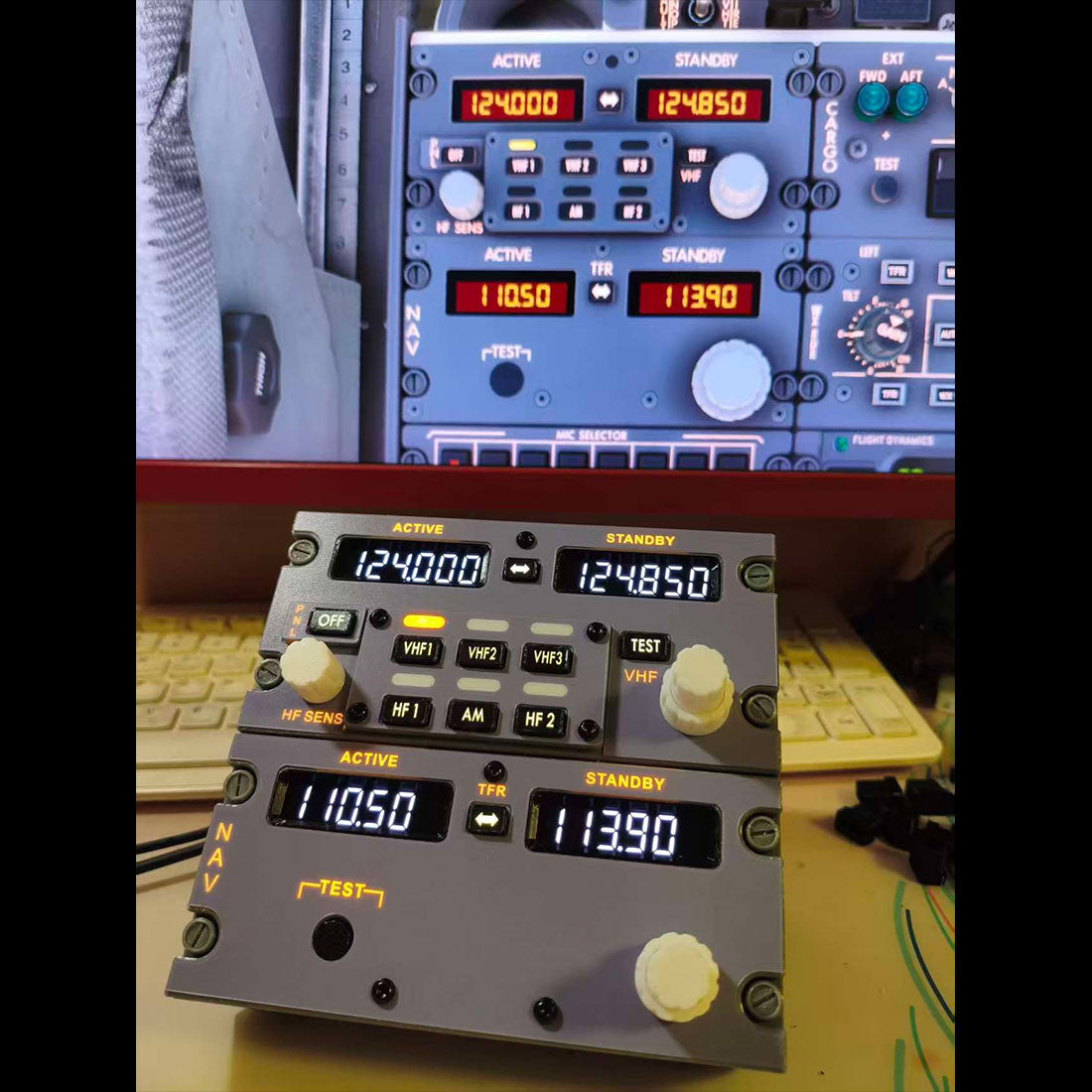 Hoowalt D201 B737 1:1 COCKPIT Radio Tuning Panel 