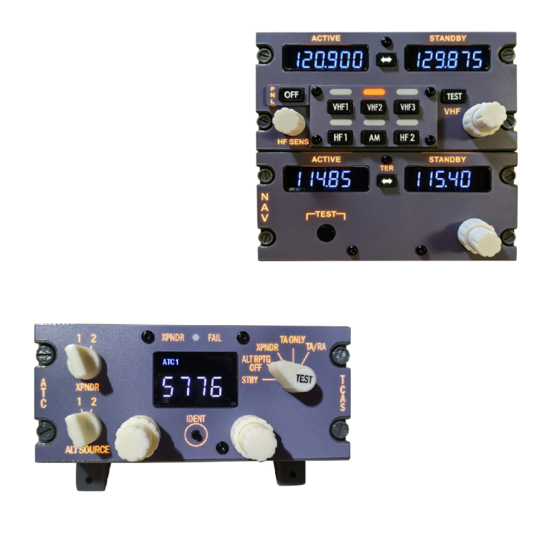 B737 1:1 Flight Deck ATC Transponder Panel for Flight Simulator, USB Control Panel Compatible with MSFS2020, MSFS2024, X-Plane 12, ZIBO737, PMDG737 + Universal Travel Adapter