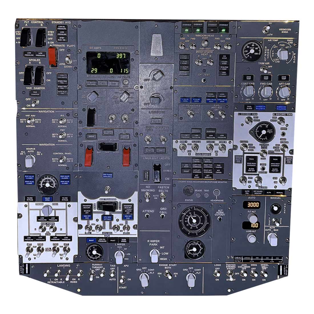 B737-800 Front Overhead Panel for MSFS2020/2024, X-Plane 11/12