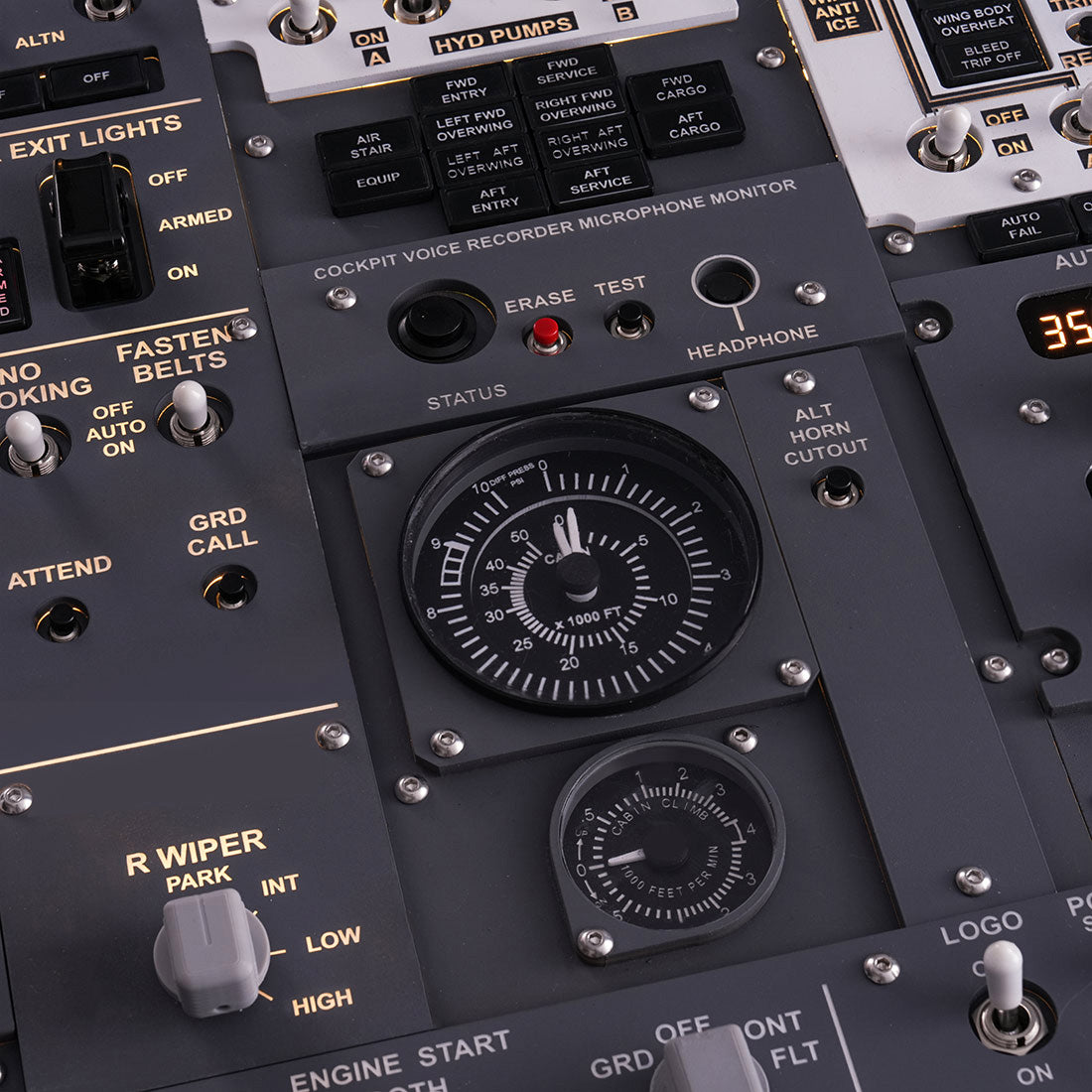 B737-800 Front Overhead Panel for MSFS2020/2024, X-Plane 11/12
