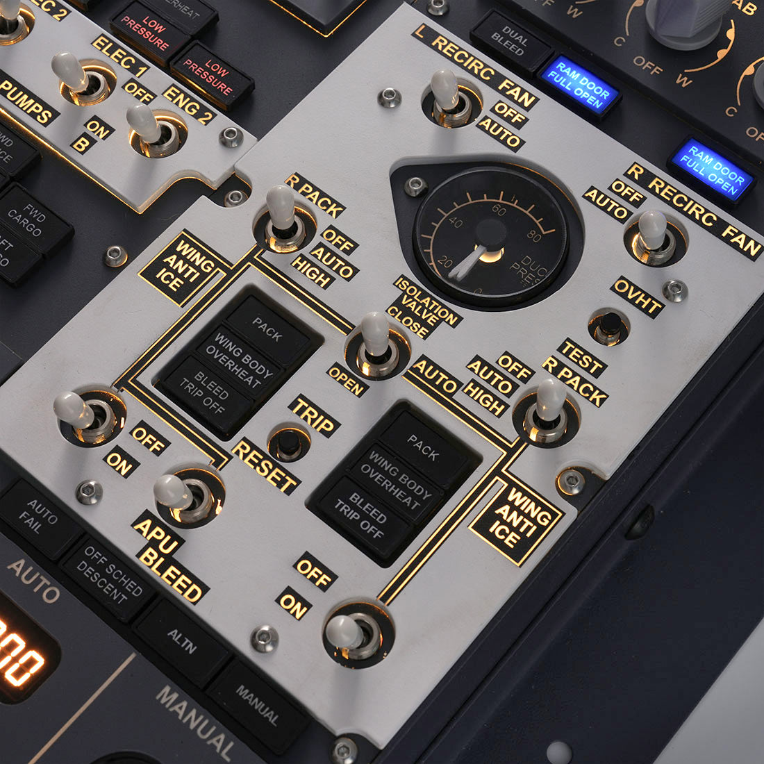 B737-800 Front Overhead Panel for MSFS2020/2024, X-Plane 11/12