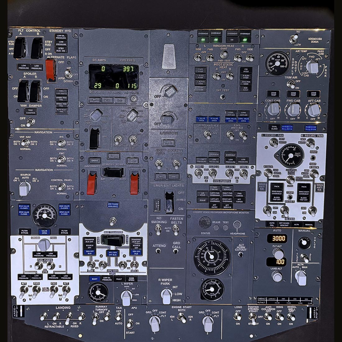 B737-800 Front Overhead Panel for MSFS2020/2024, X-Plane 11/12