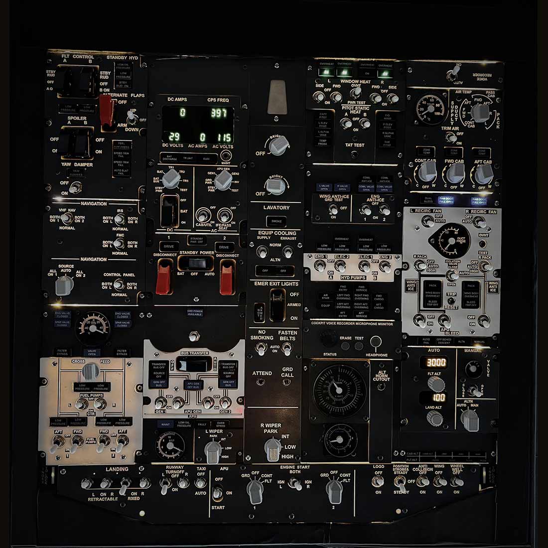 B737-800 Front Overhead Panel for MSFS2020/2024, X-Plane 11/12