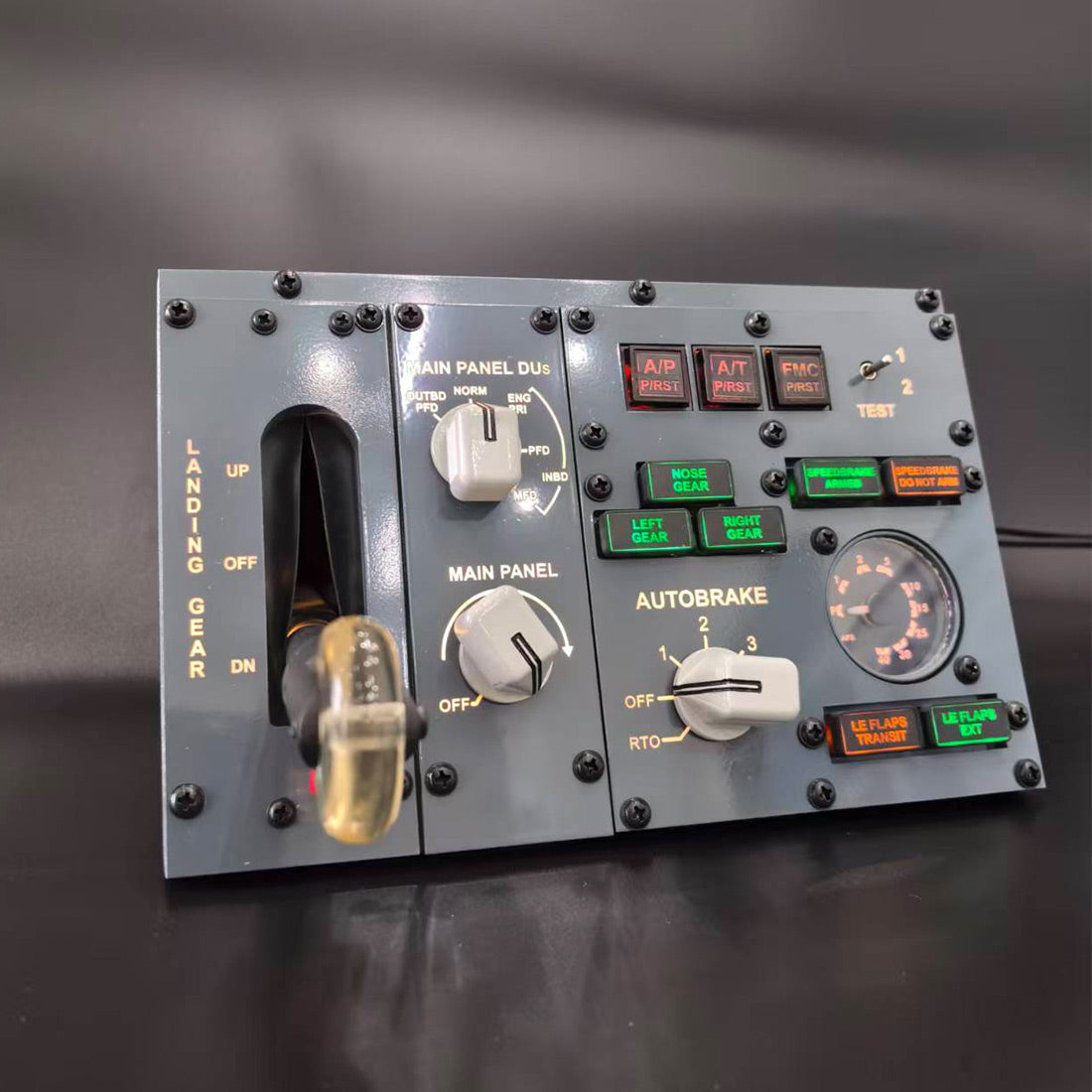 B737 Center MIP Landing Gear and Autobrake Control Panel