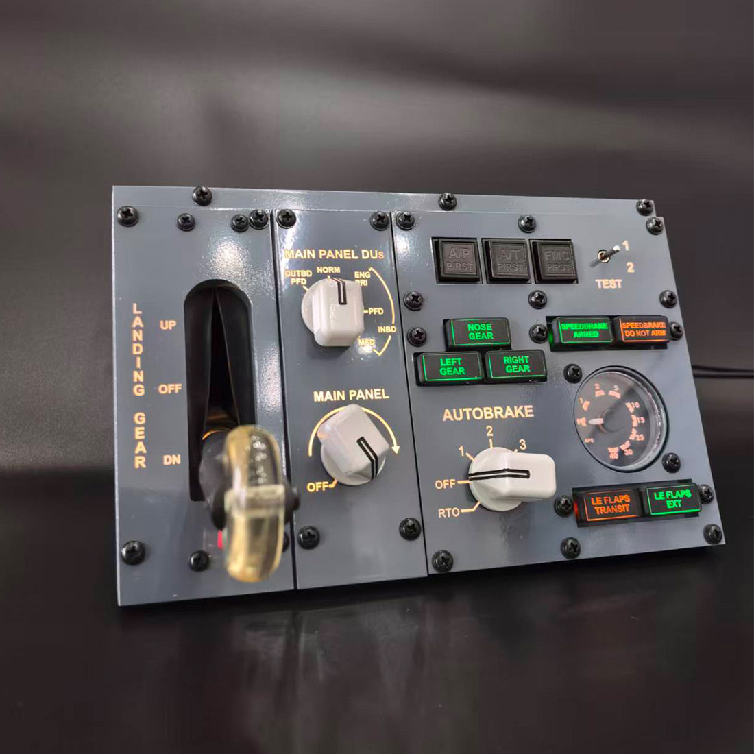 B737 Center MIP Landing Gear and Autobrake Control Panel