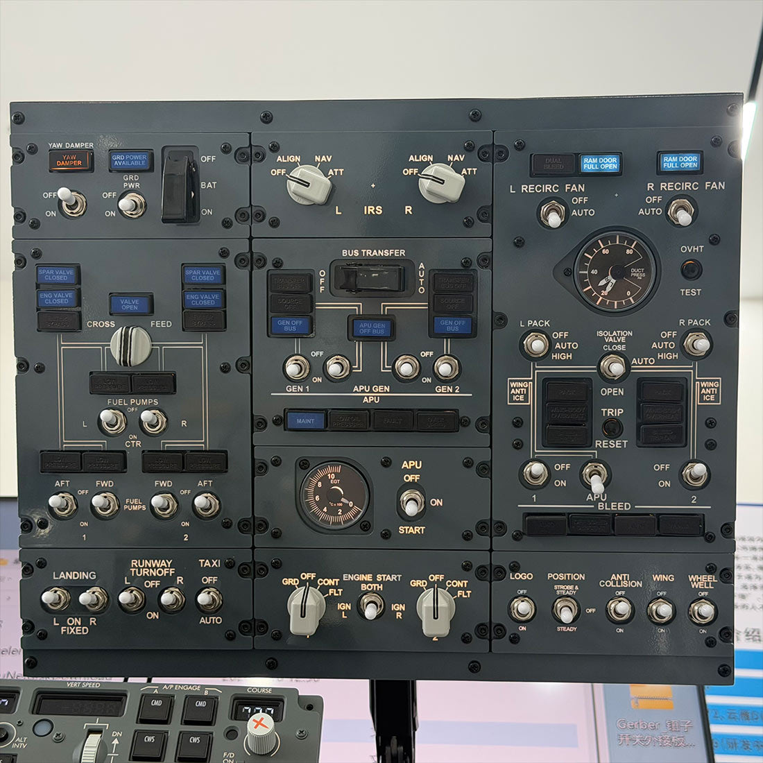 B737 FWD Overhead Flight Simulator Control Panel