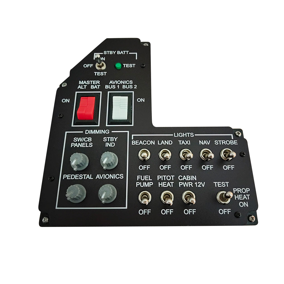 C172 Flight Simulator 1/1 Switch Panel, Plug-and-Play Light Control Panel with HID-Mapped Buttons, Backlit Switches and Dimmable Lighting, Compatible with MSFS and X-Plane C172 Aircraft
