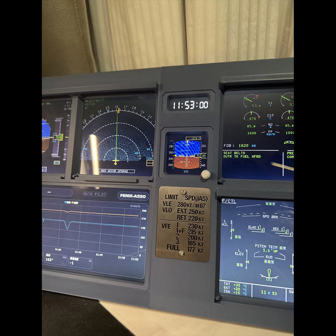 Hoowalt Mini MIP ND PFD Central Instrument Panel 