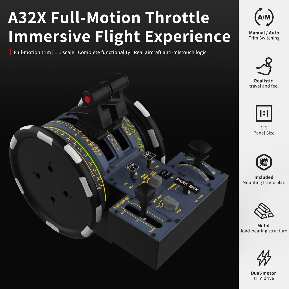 Hoowalt D107 V2 Motorized Throttle Quadrant