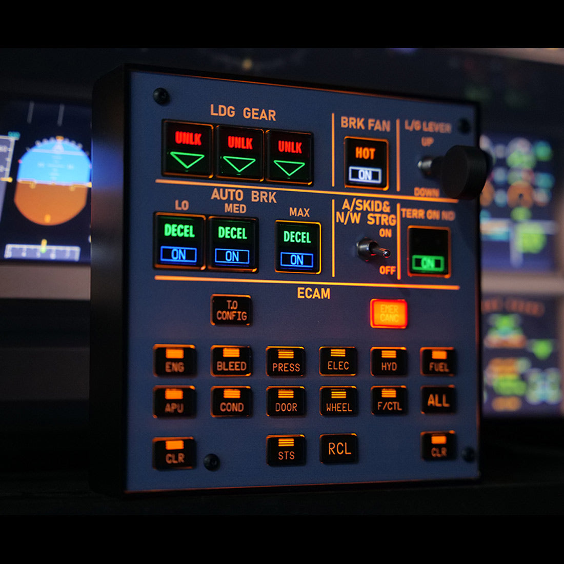 Rowsfire A103 V3.0 A32X/A31X/A350/XECAM  Landing Gear Indicator Integrated Panel 
