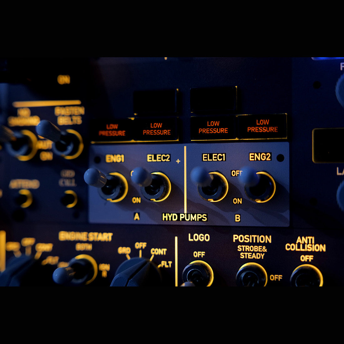 rowsfire b107 b737 overhead panel