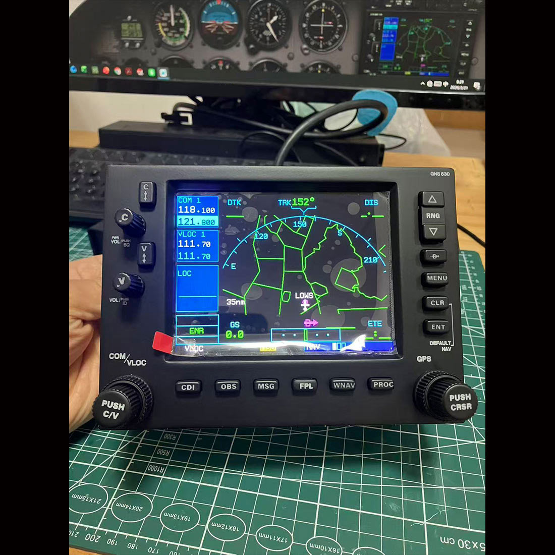 Simulation Flight GNS-530 Style Avionics Panel