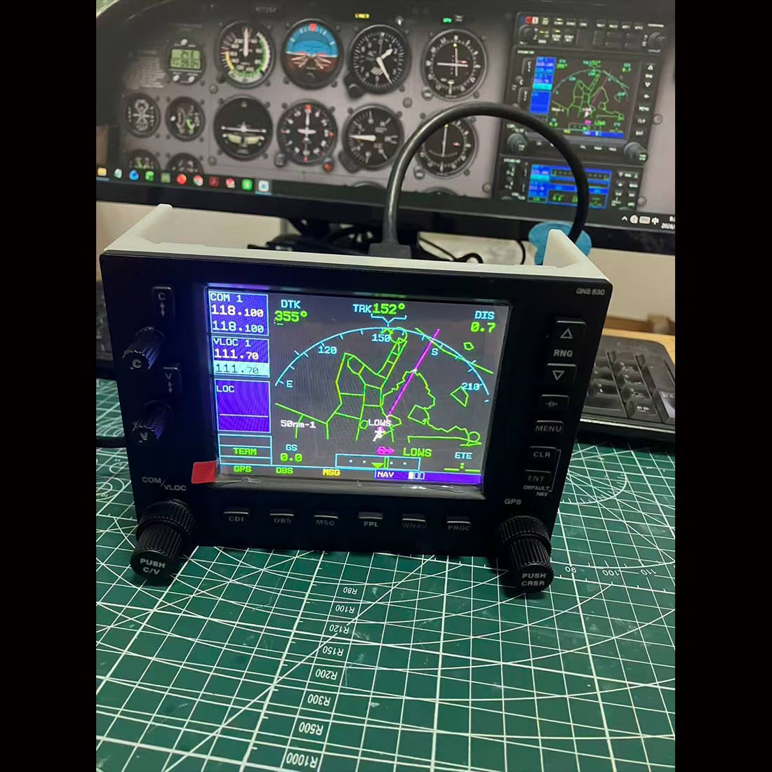 Simulation Flight GNS-530 Style Avionics Panel