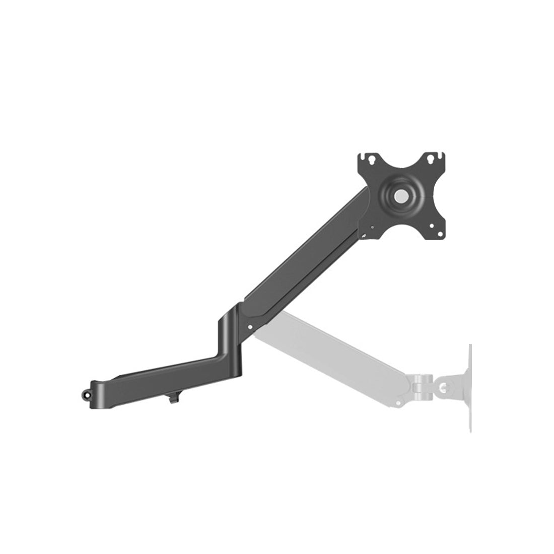 Two-Section Clamp-Style Mini Gas-Spring Monitor Arm with Standard VESA-Mount (0–6 kg Load Capacity/Black)