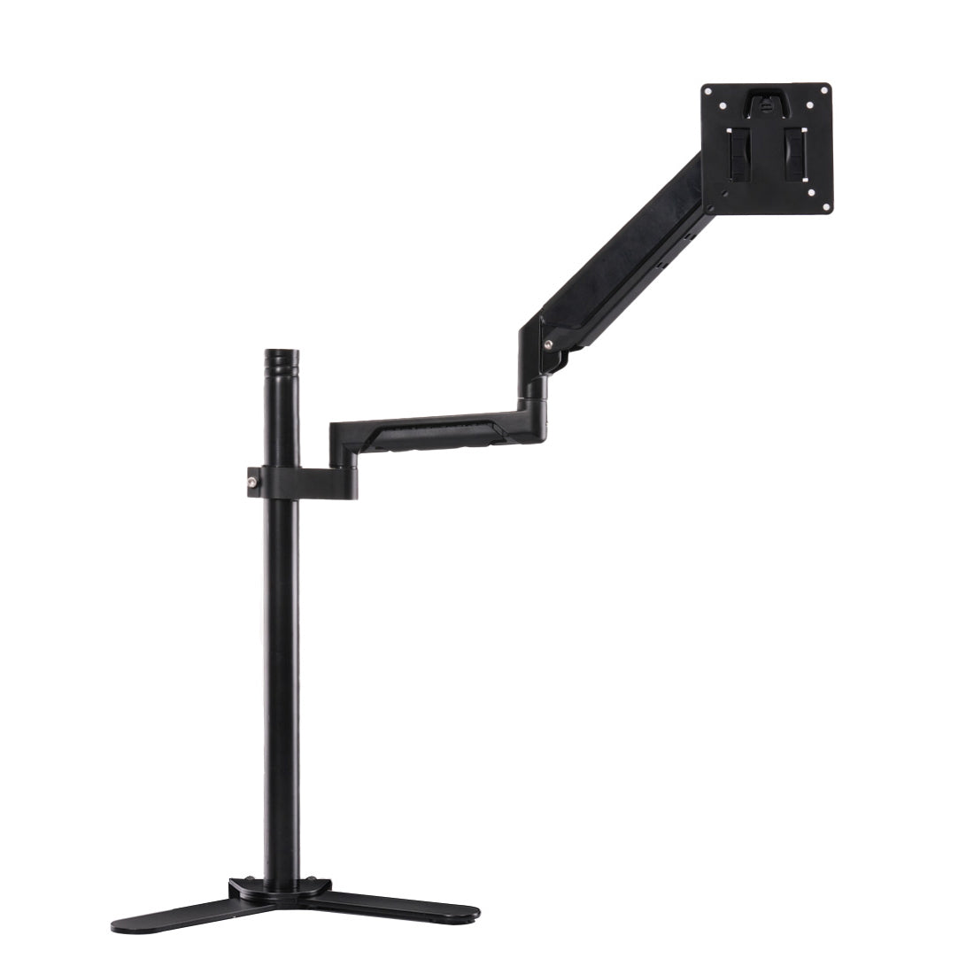 Two-Section Clamp-Style Mini Gas-Spring Monitor Arm with Standard VESA-Mount (0–6 kg Load Capacity/Black)