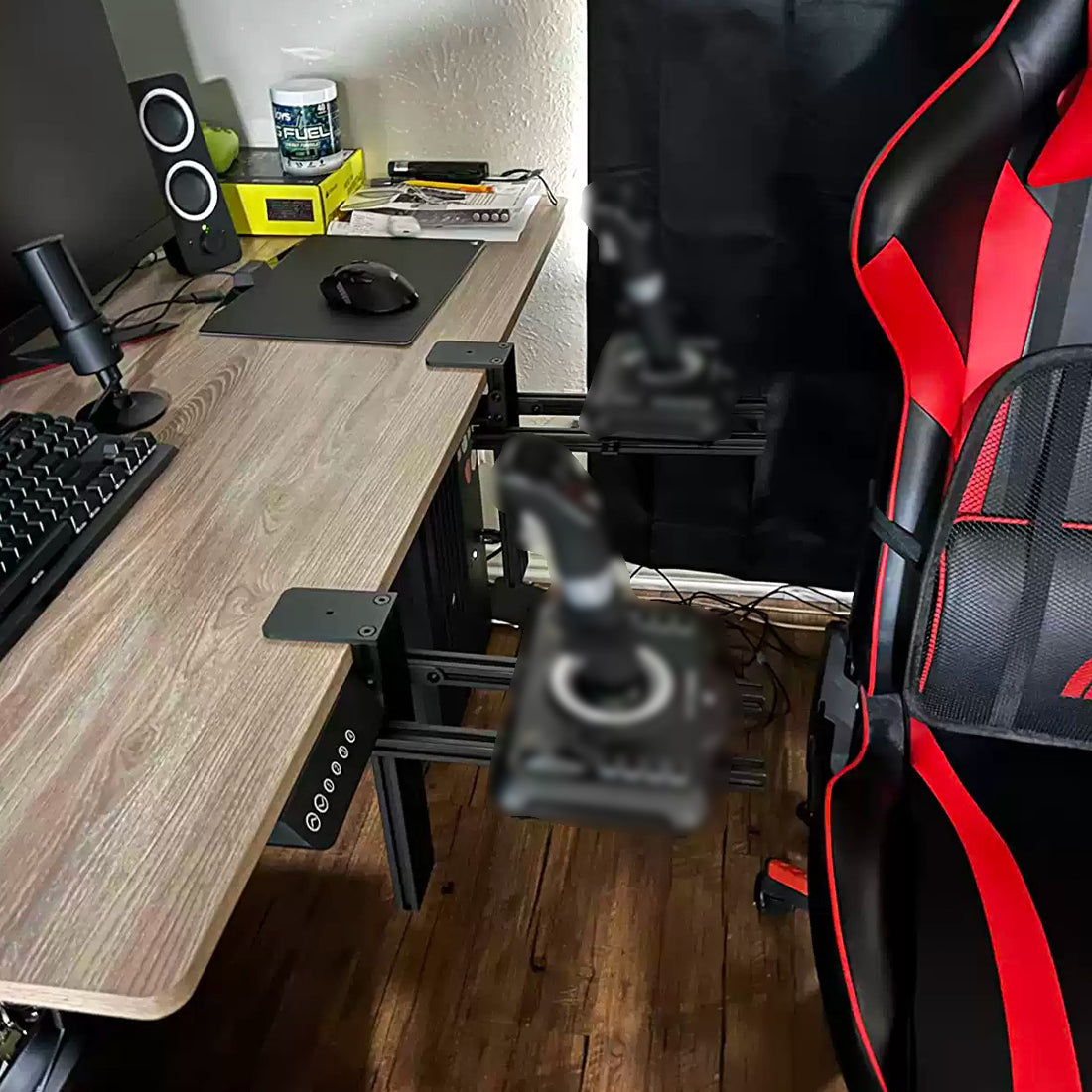 Universal Flight Simulator Joystick and Throttle Desk Mount