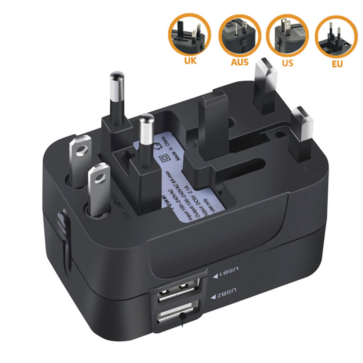 Universal Travel Adapter+ 12V 5A USB 13-Port Independent Control Hub