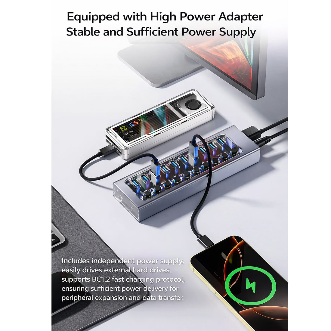 Universal Travel Adapter+ 12V 5A USB 13-Port Independent Control Hub